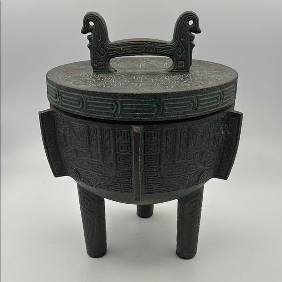 Other - VTG‎ JAMES MONT Verdigris Mid-Century Asian Large ICE BUCKET w/ Liner